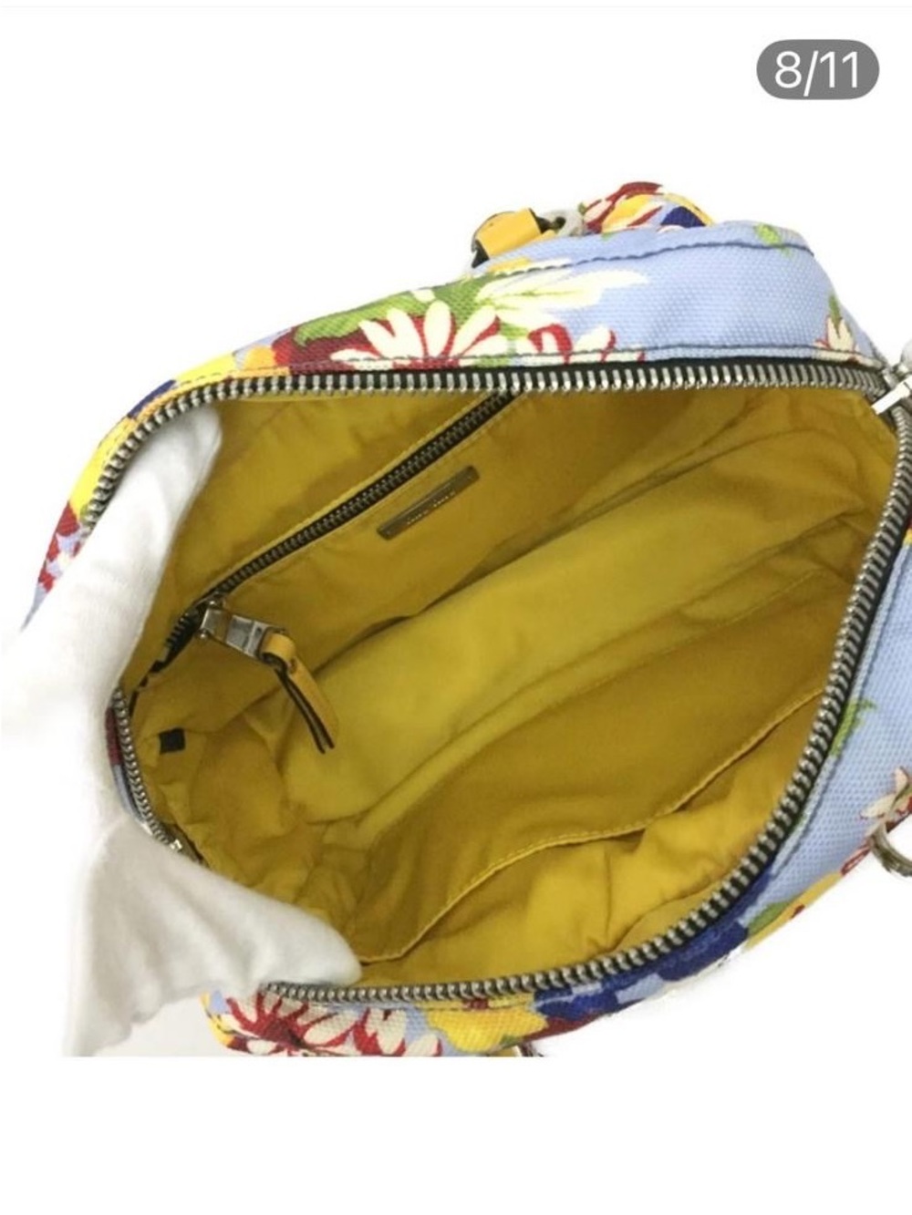 Miu Miu Flower Print 2WAY Shoulder BagYellow With Dust Bag - Picture 8 of 9